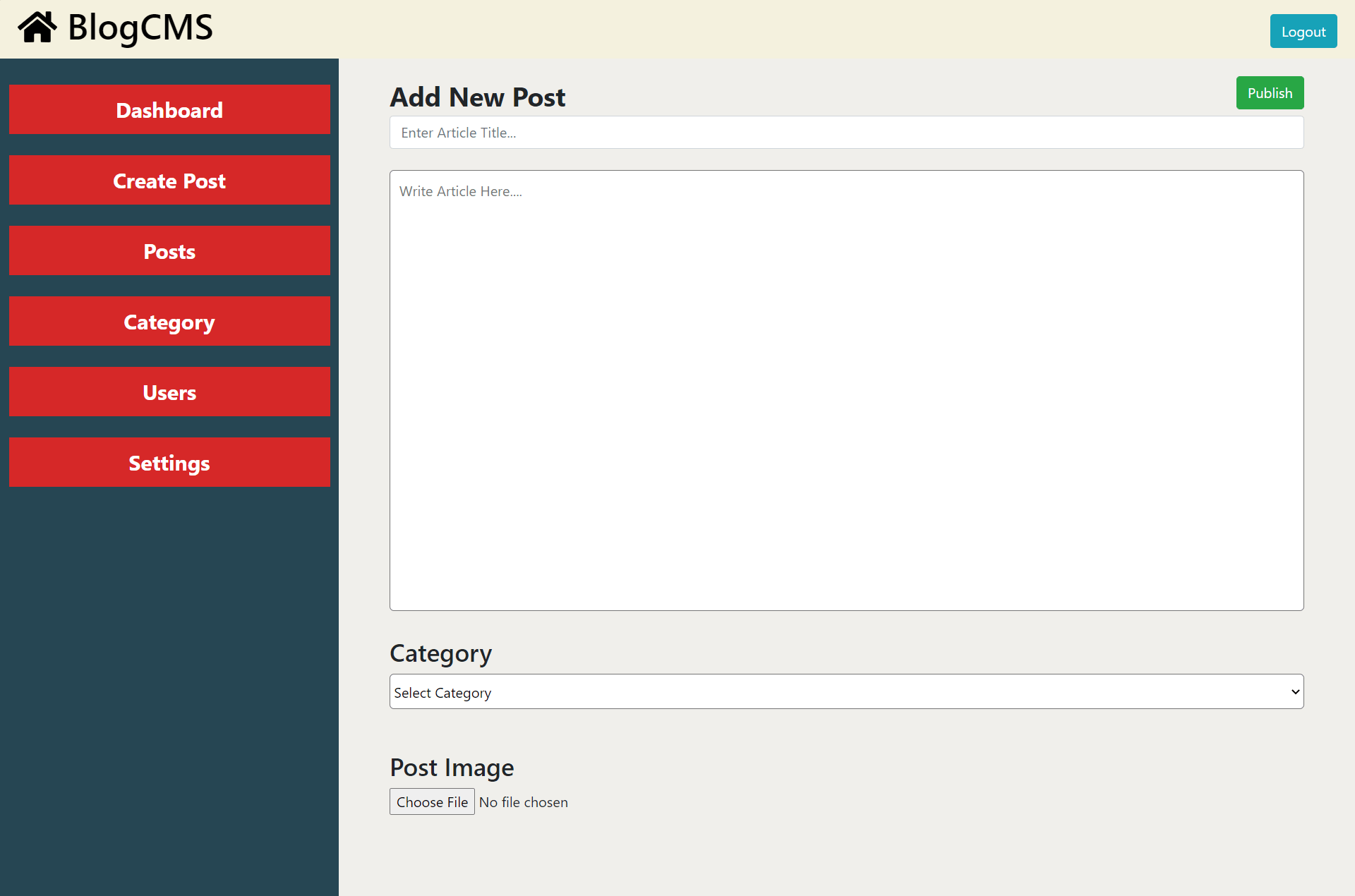 create post page